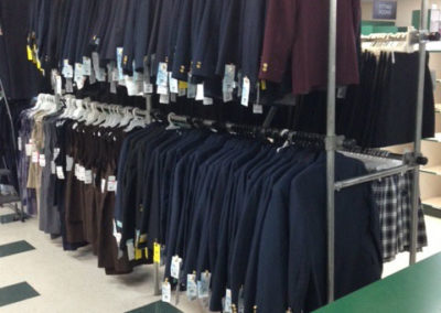Railex System 1427 Clothing Rack with School Uniform Showroom