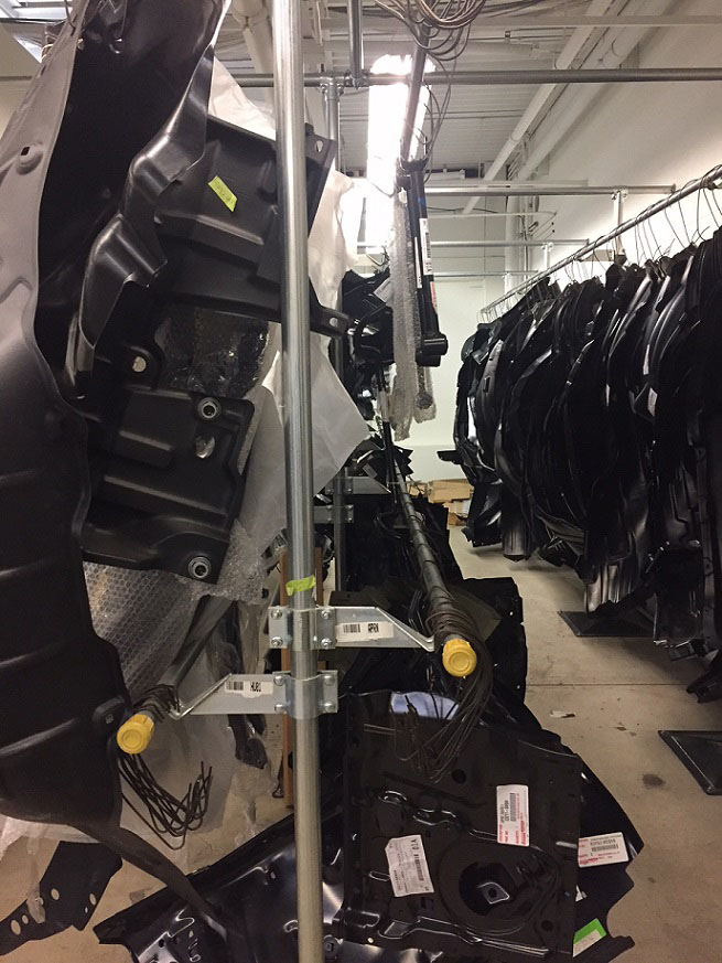 Railex System 200 Slick Rail Automotive Parts Storage Railex Conveyor