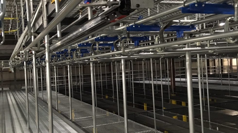 Railex System 200 Trolley Storage System just completed. Features Railex trolley stops, switches