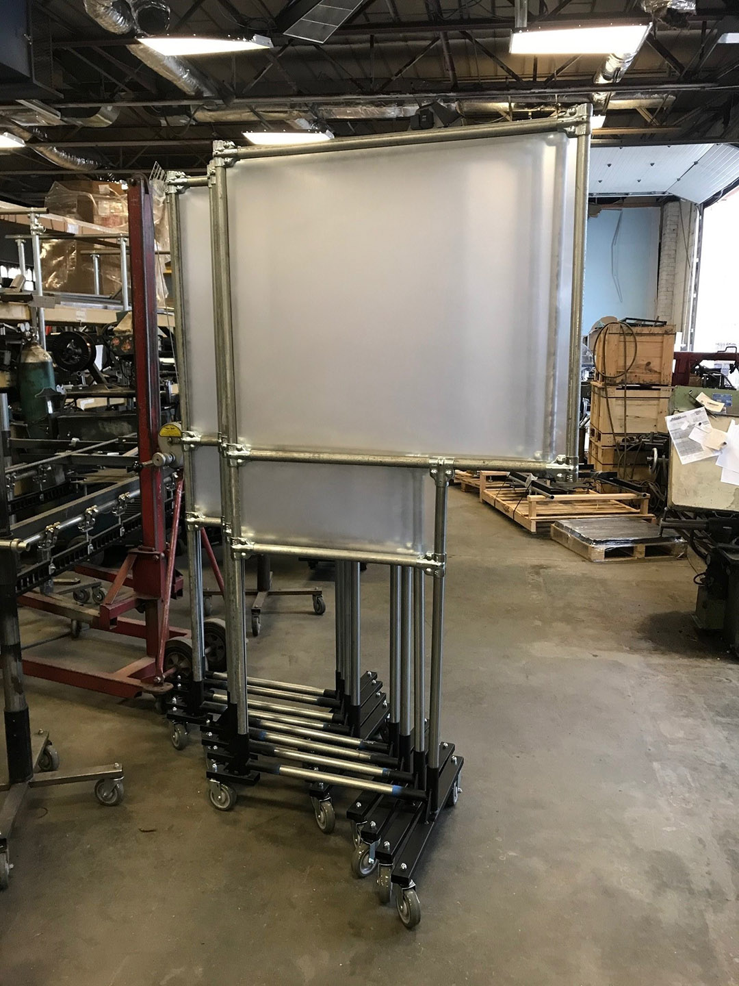Cantilever Racks – Before protective film removed. Extra tall with added guard area 1.0