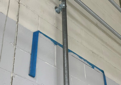 Railex System 200 Wall mounted brace system with L8D and LK3 three way clamps.